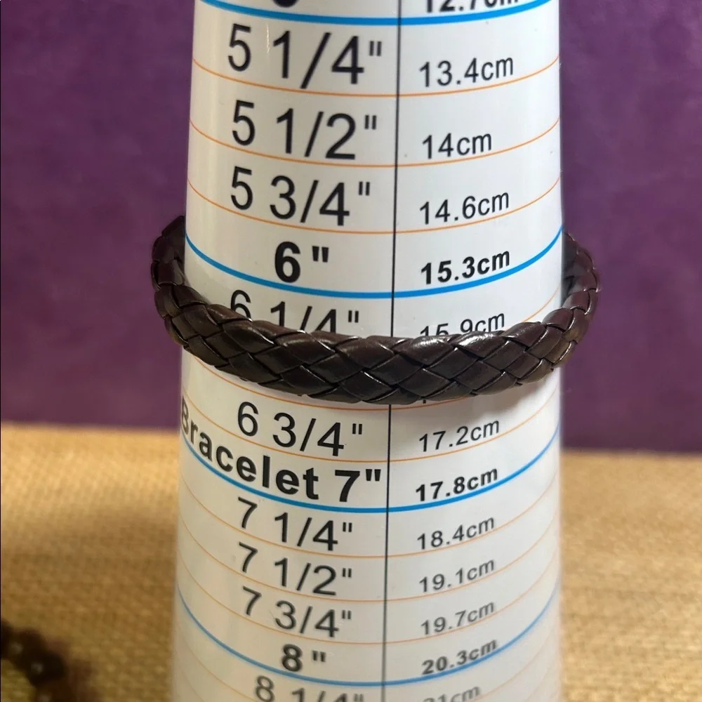 Wooden Bead and Braided Leather Bracelet Bundle (A)
